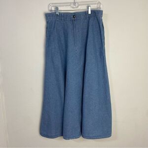 Vintage Willowbend Blue Denim Maxi Skirt Womens 14 Classic Staple Country‎ 70s